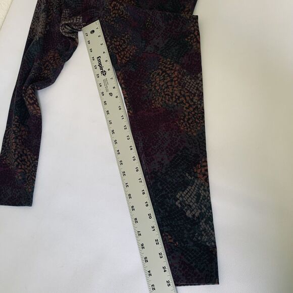 Soft Surroundings Legging Women M Purple Green Animal Print Pull On Boho Lounge - Picture 8 of 10